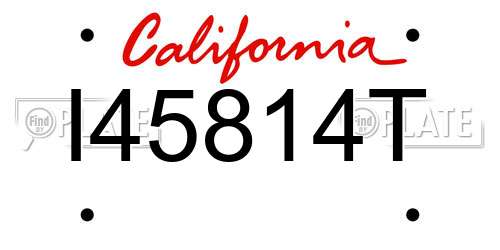 I45814T California License Plate