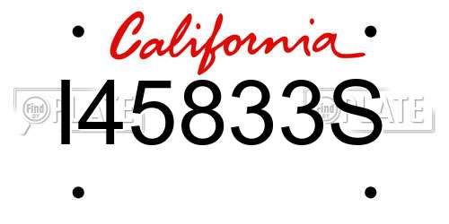 I45833S California License Plate