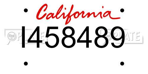 I458489 California License Plate