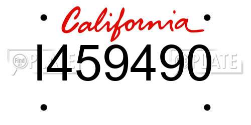 I459490 California License Plate