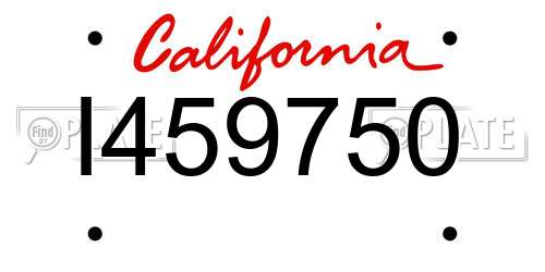 I459750 California License Plate