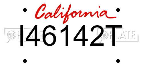 I46142T California License Plate