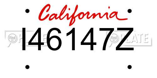 I46147Z California License Plate