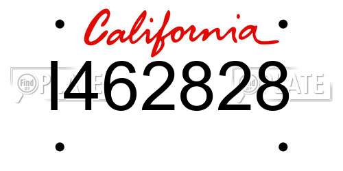 I462828 California License Plate