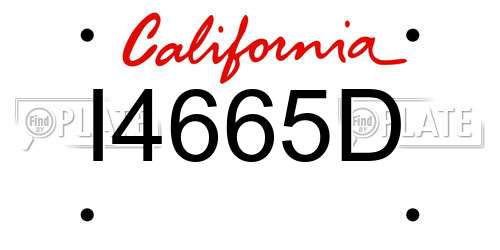 I4665D California License Plate