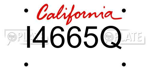 I4665Q California License Plate