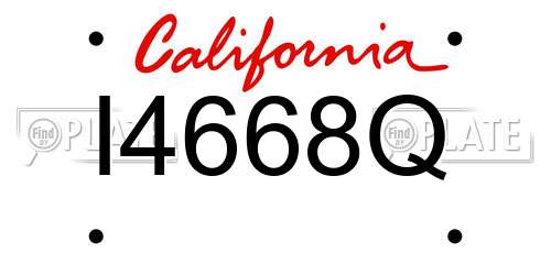 I4668Q California License Plate