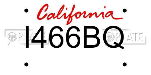 I466BQ California License Plate