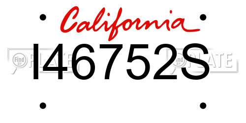 I46752S California License Plate