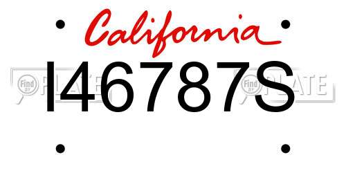 I46787S California License Plate