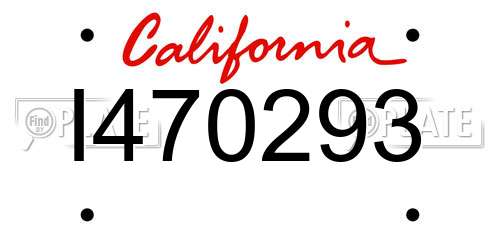 I470293 California License Plate