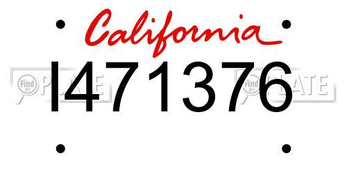 I471376 California License Plate