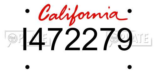 I472279 California License Plate