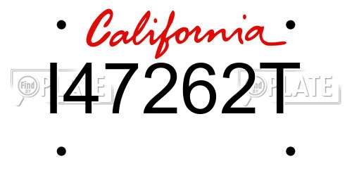 I47262T California License Plate