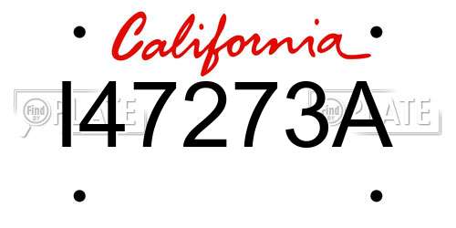 I47273A California License Plate
