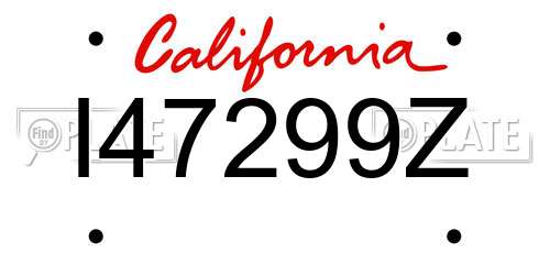 I47299Z California License Plate