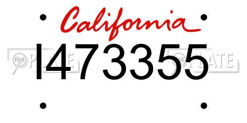 I473355 California License Plate
