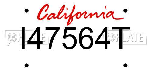 I47564T California License Plate