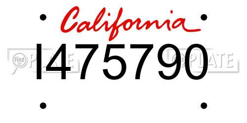 I475790 California License Plate
