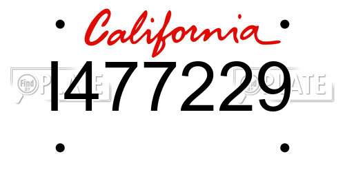 I477229 California License Plate