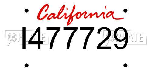 I477729 California License Plate