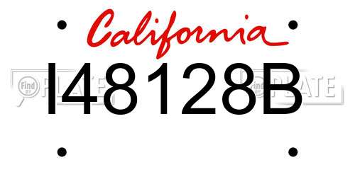 I48128B California License Plate