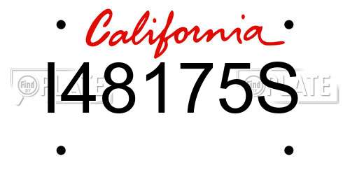 I48175S California License Plate
