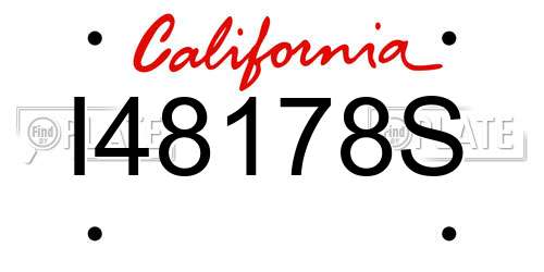 I48178S California License Plate