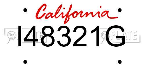 I48321G California License Plate