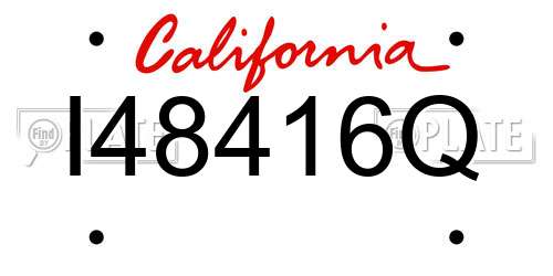 I48416Q California License Plate