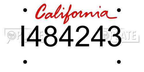 I484243 California License Plate