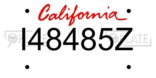 I48485Z California License Plate
