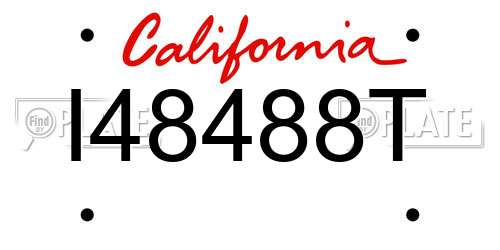 I48488T California License Plate