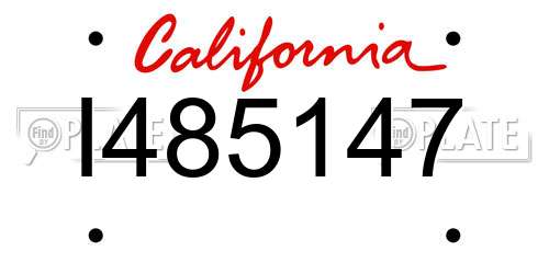 I485147 California License Plate
