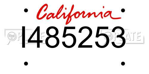 I485253 California License Plate