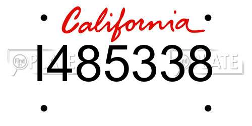 I485338 California License Plate