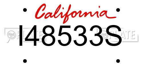 I48533S California License Plate