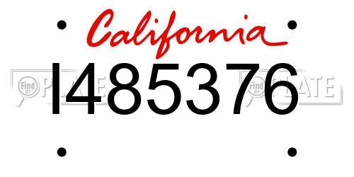 I485376 California License Plate