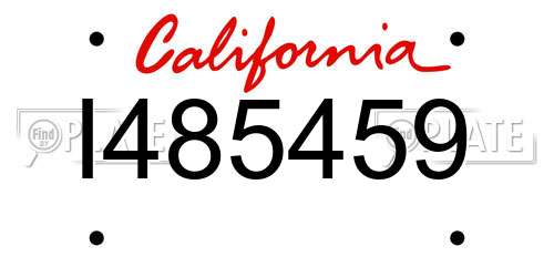 I485459 California License Plate