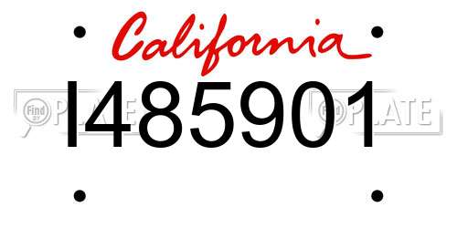I485901 California License Plate