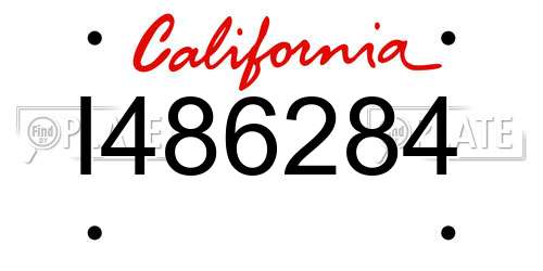 I486284 California License Plate