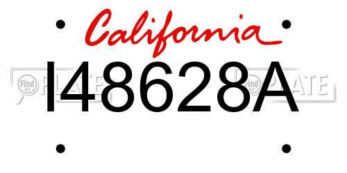 I48628A California License Plate