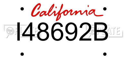 I48692B California License Plate