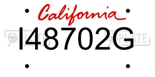 I48702G California License Plate