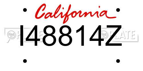 I48814Z California License Plate