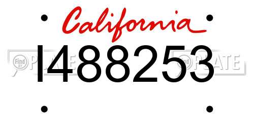 I488253 California License Plate