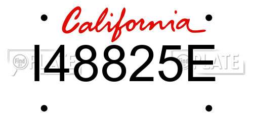 I48825E California License Plate