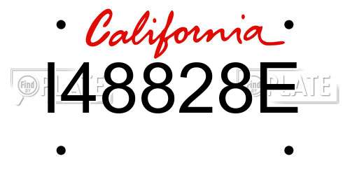 I48828E California License Plate