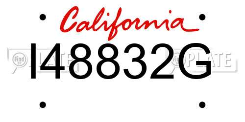 I48832G California License Plate