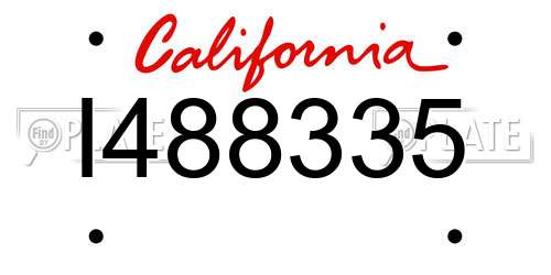 I488335 California License Plate